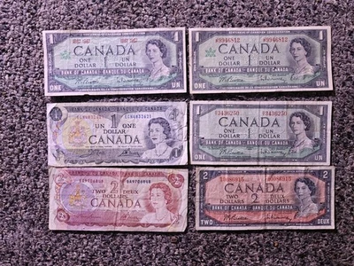 canadian paper currency lot - 8$ face value - VG-F - Image 1 of 4