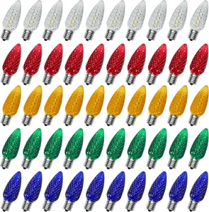 50 Pack C9 Led Replacement Christmas Light Bulb, 0.6W C9 Shatterproof Led Bulbs - Picture 1 of 7
