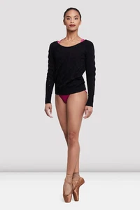 Maglione Bloch Dance donna scollo a V maglia maglione caldo Z5249 nero piccolo UK 8 - Foto 1 di 3