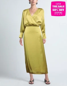 RRP€452 FEDERICA TOSI Satin Maxi Dress IT40 US4 UK8 S Draped Made in Italy - Imagen 1 de 9