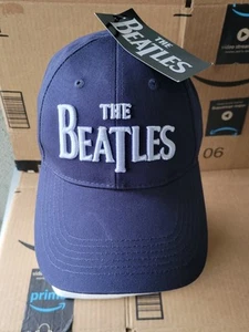 The Beatles - Drop T Logo - Navy Blue OSFA - Rock Off Snapback Baseball Cap NWT - Picture 1 of 11