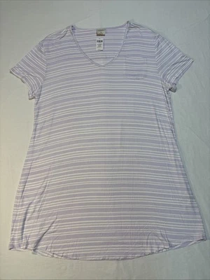 NUEVO CON ETIQUETAS - Camisa para dormir Soma Cool Nights SS, Supreme Stripe Orchid, talla XL 154 Foto 1 de 4