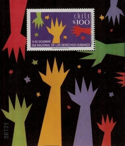 Chile 1992 Bloque Souvenir Día Nacional de los Derechos Humanos MNH - sin envío a EE. UU. - Imagen 1 de 1