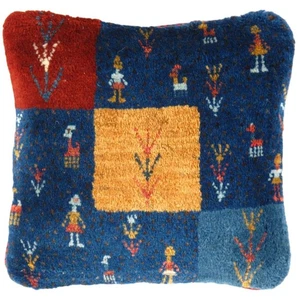 ine Hand knotted Gabbeh pillow 15"X 15" - Picture 1 of 2