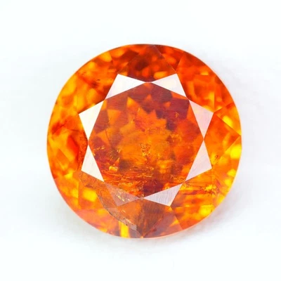 4,05 Ct Significativa Redonda 8,9 MM 100% Natural Naranja Amarillo España Esfalerita Foto 1 de 4