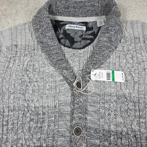 Tommy Bahama Strickjacke Herren L grau Pullover Cerro Alto Ombre Schalkragen neu mit Etikett $ 195 - Bild 1 von 8