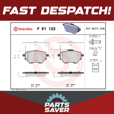Conjunto de pastilhas de freio compatível com PEUGEOT PARTNER K9 traseira 1.2 1.5D 1.6D 2018 na qualidade Brembo - Imagem 1 de 4