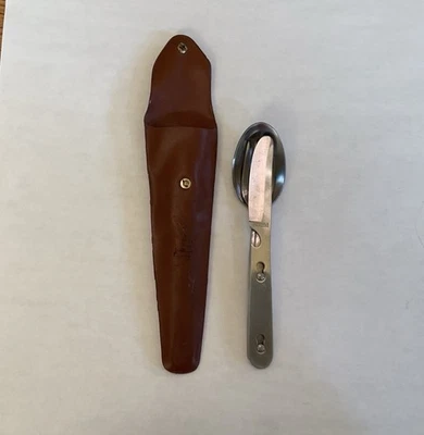 Vintage Imperial USA Camp Utensil Set Spoon Fork Knife w/ Sheath - Image 1 of 4