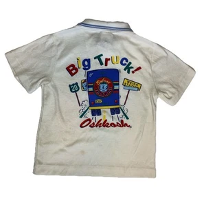 Vintage OshKosh B’gosh Polo Shirt Toddler 3T BIG TRUCK Trucking Graphic Print - Picture 1 of 11