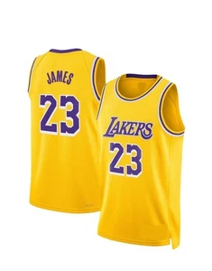 Lebron James #23 Lakers Ylw Men's On Court Replica Jersey - Picture 1 of 1