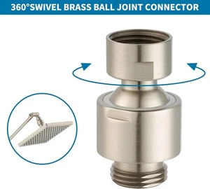Adaptador de rótula giratoria para cabezal de ducha de níquel cepillado Hibbent - Imagen 1 de 8