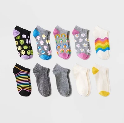 Xhilaration 10pk 90s Icons Estampado Floral Corte Bajo Calcetines Mujer Talla 4-10 Foto 1 de 4