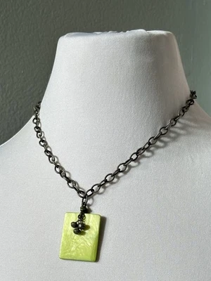 Silpada серебро 925 зеленый перламутр Pryite ожерелье снято с производства - Изображение 1 из 4