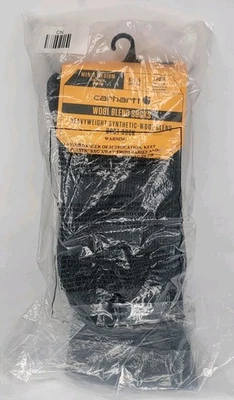 1 Carhartt Mens Medium Black Heavyweight Synthetic Wool Blend Boot Sock 1 pair - Image 1 of 4
