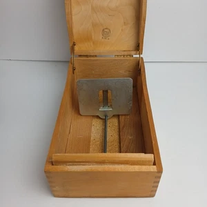 Caja de archivos de madera vintage Napa Valley PSI catálogo de tarjetas de roble con detalle de milano 10x6x4,5" - Imagen 1 de 16