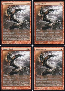4x STAGGERSHOCK - DCI Full Art MTG - Rise of the Eldrazi - Game Day Promo - Imagen 1 de 1