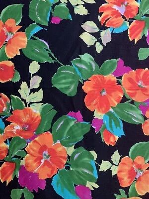 "Tela floral tropical multicolor vintage John Kaldor 124x44""" Foto 1 de 4