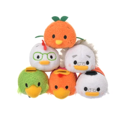 Rare! 2017 Year of Rooster Bird Disney Store Japan TSUM TSUM Mini Plush SET of 6 - Image 1 of 4