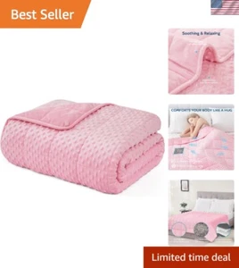Cozy Adult Weighted Blanket - 60"x80" Minky with Glass Beads for Restful Sleep - Picture 1 of 9