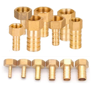 Adattatore tubo femmina coda connettore filettato BSP barra ottone 1/8" 1/2" 3/4" 1" - Foto 1 di 6