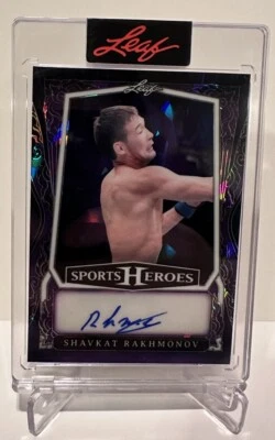 2025 LEAF SPORTS HEROES SHAVKAT RAKHMONOV AUTOGRAPH 4/15 UFC - Image 1 of 2