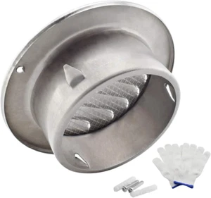 Copertura griglia bocchetta sfiato aria 3" rotonda Soffit parete ventilazione aria uscita cappuccio con - Foto 1 di 8
