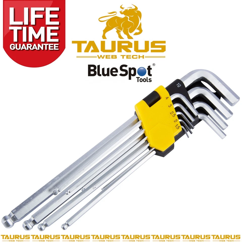 9 x BlueSpot Extra Long Ball End Hex Allen Keys Set 1.5-10mm Metric UK FREE P&P - Image 1 of 1