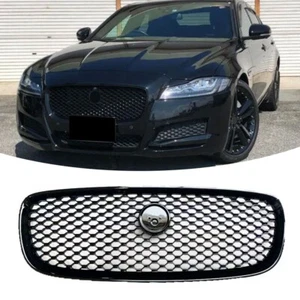 ABS Black Front Grill Bumper Mesh Centre Grille Fits For Jaguar XF 2016 2017 - Bild 1 von 5