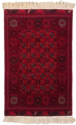 135 x 75cm Vintage Handmade Afghan Carpet Bokhara Traditional Oriental Wool Rug - Image 1 of 4