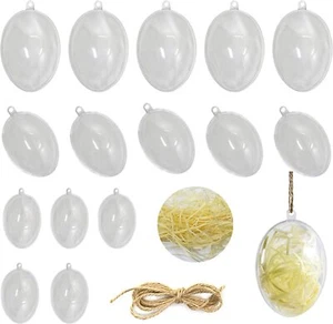 DIY Christmas Balls Ornaments Fillable Open Clear Hanging Ball Xmas Tree Decor - Picture 1 of 24