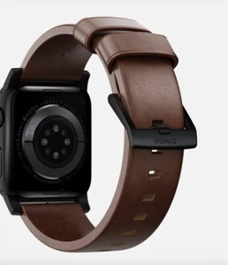 Nomad Modern Horween Rustic Brown Leather Band Apple Watch 42MM NEW $79 - Zdjęcie 1 z 5