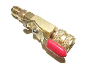 REFRIGERATION SHUT OFF BALL VALVE ADAPTOR - R410A RATED - 1/4M X 5/16M - RF498B - Picture 1 of 1