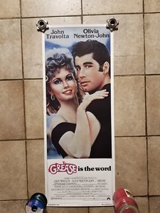 GREASE Original NSS 14x36 ROLLED Insert Movie Poster John Travolta CULT Classic - Picture 1 of 8