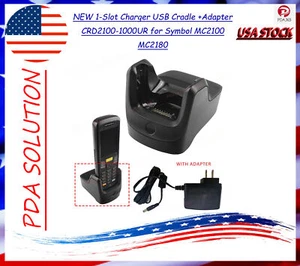 NEW 1-Slot Charger USB Cradle +Adapter CRD2100-1000UR for Zebra MC2100 MC2180 - Picture 1 of 8