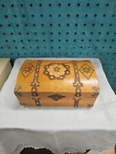  Vintage Albanian Handcrafted Wood  Jewelry Box -COMMUNISM TIME-possibly 1960s