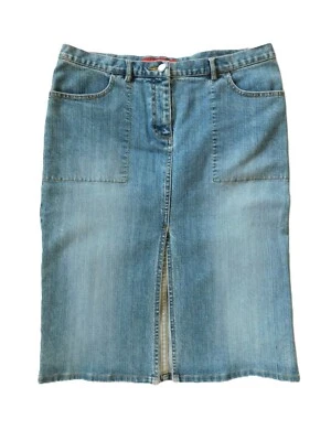 Falda vaquera vintage Y2K FCUK French Connection talla 14 UK/10 US abertura delantera Foto 1 de 4