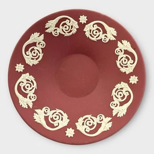 Wedgwood Jasperware Saucer Crimson Wine Red Signed Lord Wedgwood Plate Gold Rare - Bild 1 von 4