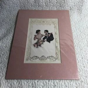 Edwardian Romance Print 909 Matted Howard Chandler Christy Man and Woman 12x9in - Picture 1 of 4