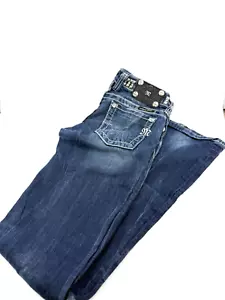 Miss Me Girls Jeans Girls Size 12 Studded Straight Jeans - Y2K - EUC - Picture 1 of 12