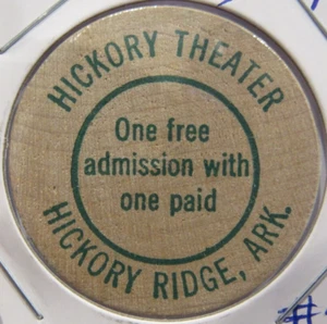 De colección Hickory Theater Hickory Ridge, AR madera níquel - #2 ficha Arkansas - Imagen 1 de 2