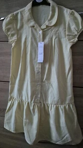 George School Wear Girl's Yellow Check Cotton Dress Size 8-9 Yrs New - Picture 1 of 6