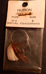 NEUF : VINTAGE Mouche HURON Royal Coachman type H2 Size 8 Wet Fly - Photo 1/2
