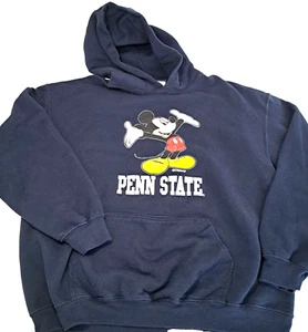 PENN STATE Disney Mickey Mouse Hoodie Women's L Navy Blue No Drawstring - Picture 1 of 10