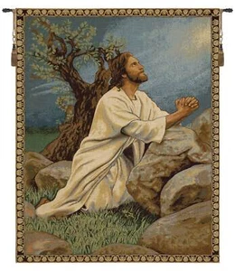 Cristo Nell Orto Del Getsemani - 32x25 in - Tapiz Tejido Jaquard Italiano NUEVO - Imagen 1 de 5