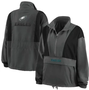 Women's Philadelphia Eagles Popover Packable Half Zip Windbreaker Size Small - Picture 1 of 3