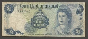 Cayman Islands 1 Dollar 1972; VG; P-1a, BNB-B101a; Coral reef, Fish; QEII - Picture 1 of 2