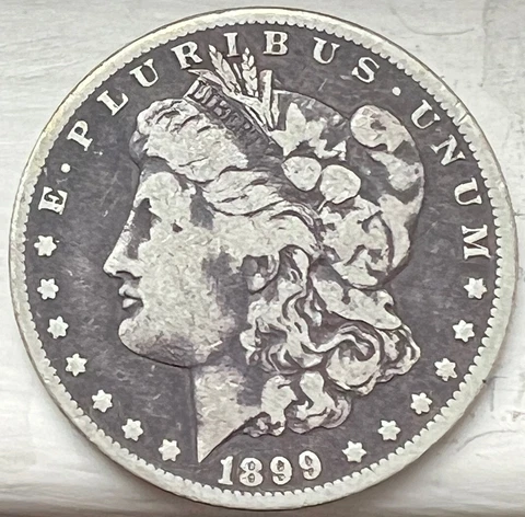 1899 O MORGAN SILVER DOLLAR 90% $1, FINE, ANTIQUED Cover