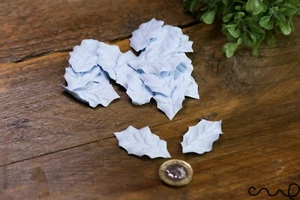 20 x Holy Pastel Blue Mulberry Paper Leaves Craft Card Making Party Confetti - Picture 1 of 6