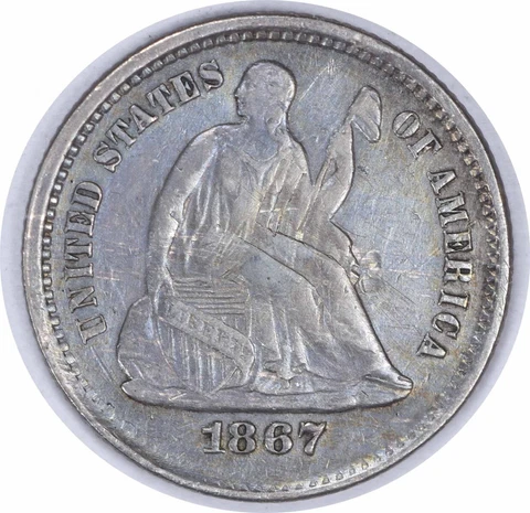 1867-S Liberty Seated Silver Half Dime EF Uncertified #242 Cover