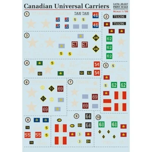 Print Scale 35-007 DECALS Canadian Universal Carriers - for Scale model 1:35 - Picture 1 of 3
